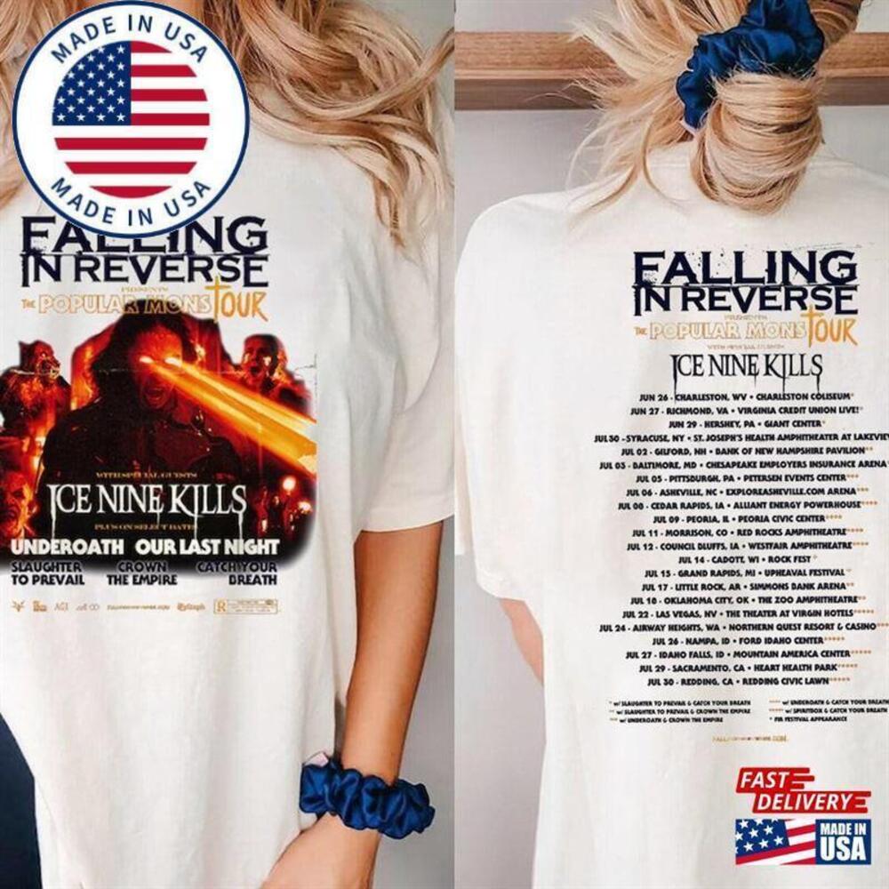 Falling In Reverse The Popular Mons Tour T-t-shirt Classic 2 Sided